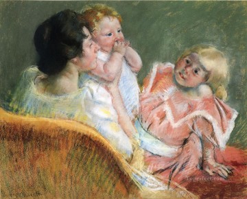 María Cassatt Painting - Madre e hijos madres hijos Mary Cassatt